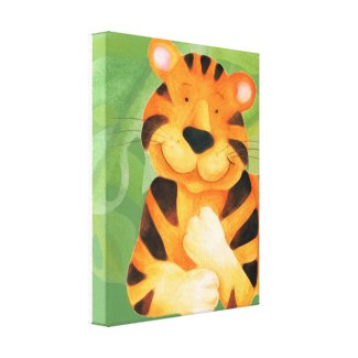 Cute happy tiger canvas wrap print canvas prints