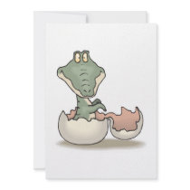 cute hatching baby alligator personalized announcements