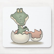 cute hatching baby alligator mouse pad