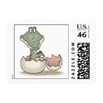 cute hatching baby alligator postage