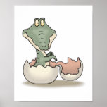 cute hatching baby alligator posters