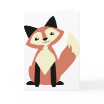 Cute Head-tilt Fox Greeting Cards