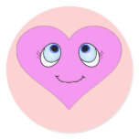 Cute Heart Face Round Sticker