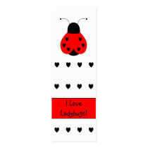 Cute Heart Ladybug Bookmark business cards by bugspot Cute Heart Ladybug Bookmark business cards