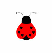Cute Heart Ladybug Ornament