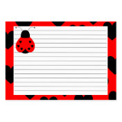 Cute Heart Ladybug Recipe Card