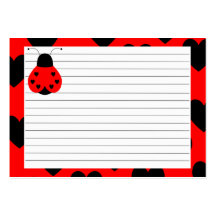 Cute Heart Ladybug Recipe Card Business Card Template
