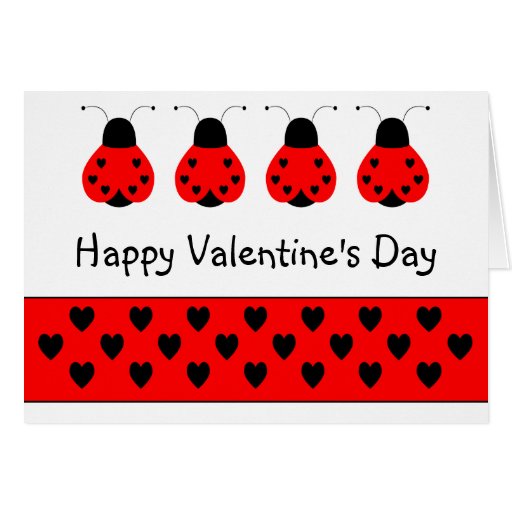 Cute Heart Ladybug Valentine Greeting Card | Zazzle