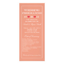 Cute Heart Peach Wedding Program invitations