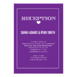 Cute Heart Purple Wedding Reception Invitation at Zazzle