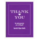 Cute Heart Purple Wedding Thank You Cards Personalized Invite at Zazzle