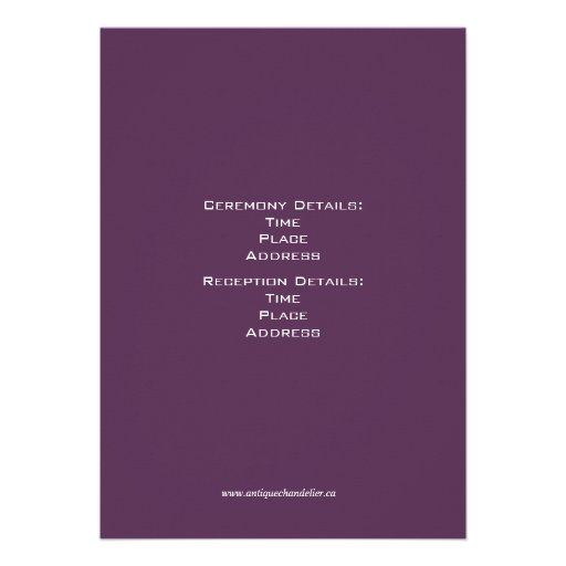 Cute Heart Purple Wedding Three Photo Invitation