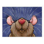 Cute Heart Rat Post Card