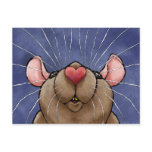 Cute Heart Rat Post Card postcards