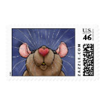 Cute Heart Rat Postage Stamp