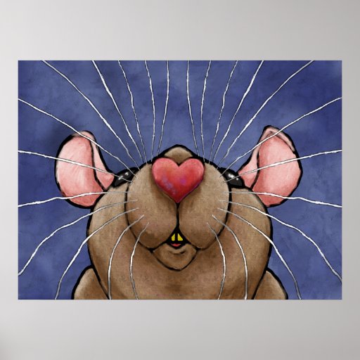 Cute Heart Rat Poster