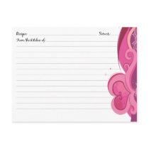 Cute Heart Recipe Cards postcards by golden_oldies Cute Heart Recipe Cards postcards