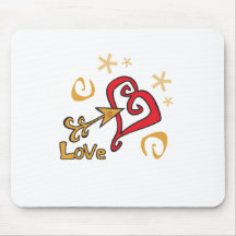Cute Heart Valentines Day Design Mouse Mats