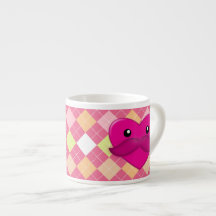 Cute Heart with Moustache Mug Espresso Cups