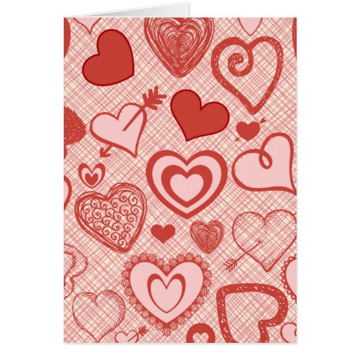 Valentines happy card greetings viber whatsapp resolution original Cute Hearts Doodles Love Valentine's Day Pattern Card | Zazzle