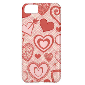 Cute Hearts Doodles Love Valentine's Day Pattern iPhone 5C Cases