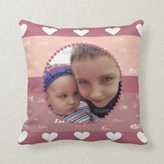 Cute Hearts & Love Valentine Photo Frame Pillows