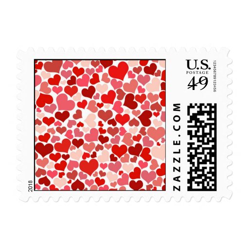 Cute Hearts Postage Stamps 