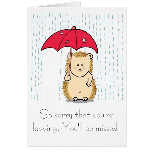 Cute hedgehog Cartoon Farewell Card | Zazzle Cute hedgehog Cartoon Farewell Card | Zazzle