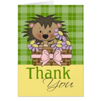 Cute Hedgehog, Thank You Greeting Card