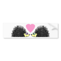 Cute Hedgehogs In Love Bumper Stickers