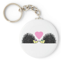 Cute Hedgehogs In Love Key Chain