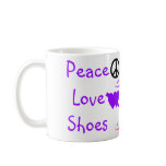 Cute Heels Peace Love Shoes mugs