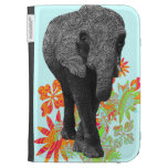 Cute Hippie Elephant Kindle Keyboard Cases