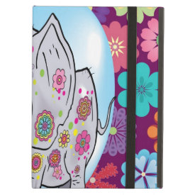 Cute Hippie Elephant with Colorful Flowers iPad Covers