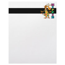 cute hippie flowers giraffe cartoon character letterhead
