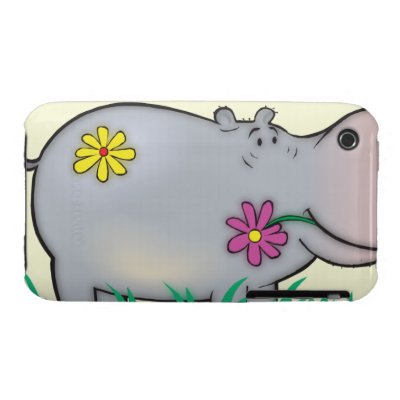 cute hippie hippo iphone 3 case-mate case Casemate_case
