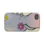 cute hippie hippo iphone 4 tough case