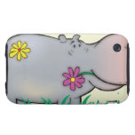 cute hippie hippo iphone 3 tough cases