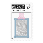 Cute Hippo and Photo Frame Postage Stamp
