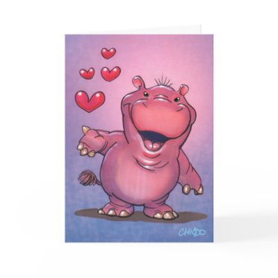 Cute Hippo Card by chiodobros