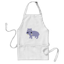 Cute Hippo Comic Style - hippopotamus aprons