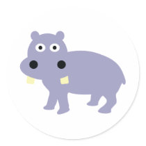 Cute Hippo Comic Style - hippopotamus stickers