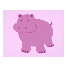 Cute Hippo Custom Announcements
