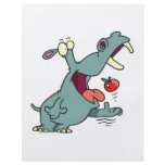 cute hippo eating apple cartoon flyers