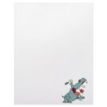 cute hippo eating apple cartoon custom letterhead