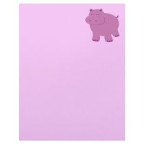 Cute Hippo Personalized Letterhead