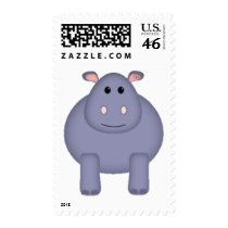 Cute Hippo Postage Stamp