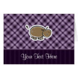 Cute Hippo; Purple Greeting Card