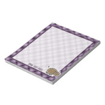 Cute Hippo; Purple Memo Pad