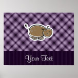 Cute Hippo; Purple Poster